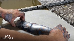 Artist hydro dips prosthetics for kids