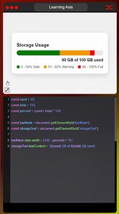 12K views · 283 reactions | Storage Bar | HTML CSS JavaScript #codinglife #website #LearningAxis #trend #htmlcss #html #htmlcssjs #websitedevelopment #newpost | Learning Axis | Facebook