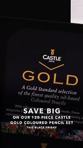 Looking to add more colour to your creations? Our 120 Piece Castle Gold Coloured Pencil Set in Display Tin is now only £49.99 in our Black Friday sale! 🖤 With 120 named and numbered shades, vibrant oil-based pigments, and a durable tin for easy organisation, this set is perfect for blending, layering, and creating stunning details. Don’t miss out on this incredible deal! Shop now at https://uk.castlearts.com/products/120-piece-castle-gold-coloured-pencil-set-in-display-tin | Castle Arts