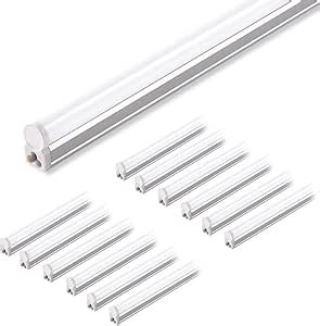 Barrina (Pack of 12 LED T5 Shop Light, 4FT, 2200lm, 6500K (Super Bright White), 20W, Utility Shop Lights, Ceiling and Under Cabinet Light, ETL Listed, Corded Electric with ON/Off Switch