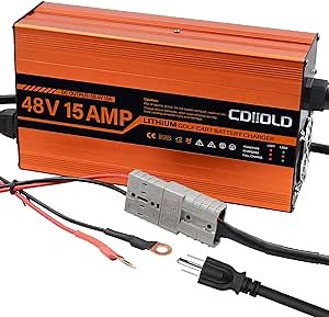 48 Volt Lithium Battery Charger for Golf Cart. 15 AMP LiFePO4 Battery Charger with Anderson Plug, 16FT, 2025 Upgrade, 3-Stage Charge Technology, (Output: 58.4 Volts 15A) 3-5 Hours Full Charge, Smarter