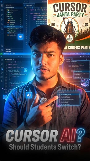 Cursor ai VS Visual Studio Code - which one? #ytshorts #viral #shorts