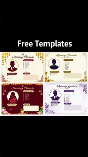 Create your marriage biodata in seconds 💍✨No design skills needed 😍100% FREE templates available