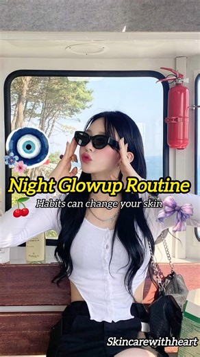 Night Glowup Routine 🎀 Habits can Change Your Skin #fypシ゚viral #skincare #glowup #viralvideo