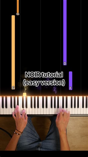 How to play NOIR (easy version) #anoufie #pianotutorial