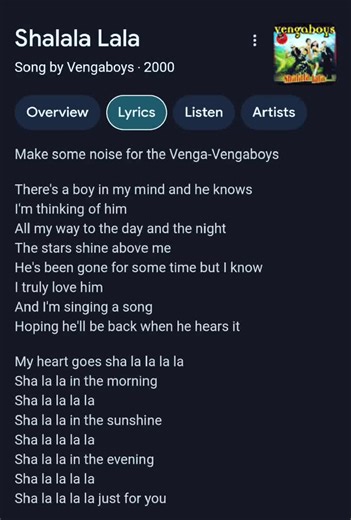 Shalala Lala: Lyrics and Music Insights