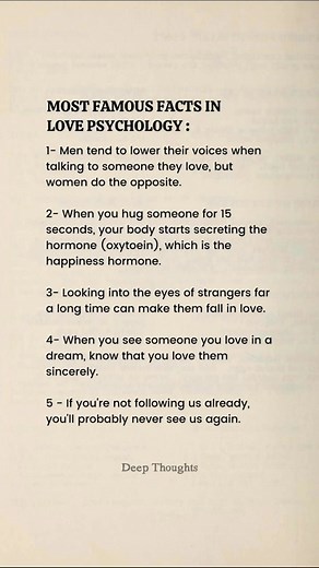 Most Famous Facts in Love Psychology.... | Deep Thoughts