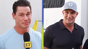 ET chats with Rob Gronkowski and John Cena as they film their 2024 Superbowl Commercials for FanDuel’s 'Kick Of Destiny' Campaign. | Entertainment Tonight