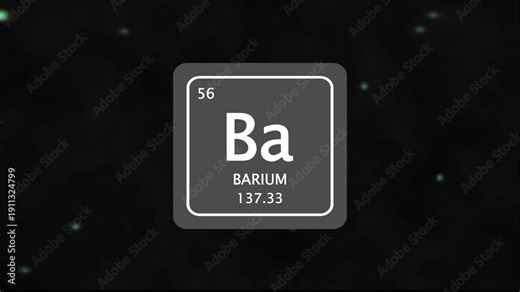 56 Barium Ba element atomic animation chemistry periodic table.