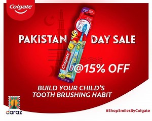 We love it when kids smile with their bright teeth! Get one colorful toothbrush from the Colgate Kids collection at 15% off with Colgate Daraz Pakistan Day Sale. Shop now: http://bit.ly/Colgate-DarazPk #Colgate #PakistanDaySale #SmileOn #ShopSmilesByColgate | Colgate Pakistan