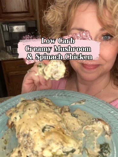 Keto Diet & Recipes on Instagram: "(Comment “COOKBOOK” below and I’ll Send you Free 21 Keto Recipes Cookbook!) Recipe 👇🏻 Low Carb Creamy Mushroom and Spinach Chicken By @kate_higdon Basically is searing 4 seasoned chicken breasts for 3 minutes on each side, it will finish cooking in the oven later. Then sauteing mushrooms in butter and adding some spinach and let it begin to wilt. Then start the cream sauce with chicken broth, heavy whipping cream, cream cheese, and grated parmes
