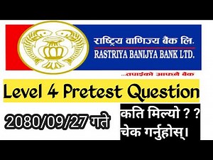 RBB Pretest Question Answer 2080 // Rastriya Banijya Bank Level 4 Pretest Exam 2080 Solution #rbb