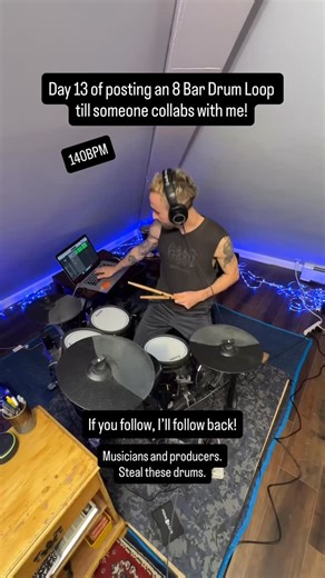 Day 13 of posting an 8 Bar Drum Loop until someone collapse with me almost 2 weeks and no bites totally cool. I still love making drum beats and I’m still gonna keep making drum beats until one day. I find a couple musicians that are down to make some rad ass music. This one is a little more effects Heavy reminds me of the jungle or some weird futuristic band living on the moon. #stealmypost #create #inspire #destroy #fart #heart #love #remix #collab #lilwayne #starwars #starfarts #fartingstars 