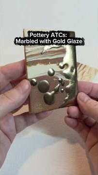 Pottery ATC technique: Marbled clay and Pasler Gold Glaze #pottery #atc #aceo #glaze