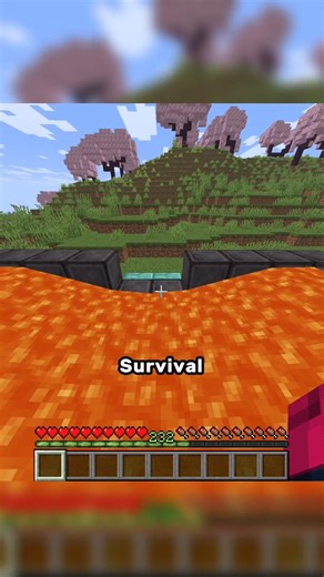 How to walk on lava in survival Minecraft without getting burnt #minecraft #shorts