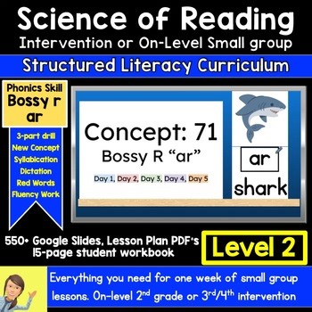 Bossy r ar Small Group Intervention Workbook Science of Reading Digital Resource