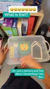 Curious about what this is? It’s a sensory and fine motor handwriting task box designed to enhance writing skills!#handwriting #finemotorskills #sensory #kids #teachers #teacher #occupationaltherapist #occupationaltherapy #mom | The OT Corner with Mrs. K