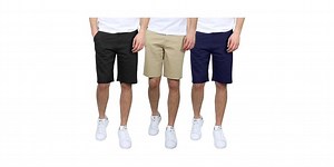 Mens 3PK Stretch Cotton Twill Shorts