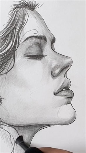 How to draw a girl portrait Easy 💖🌸. #shorts #drawingtutorial #artist
