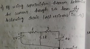 9) By using superposition theorem determine the current through... | Filo