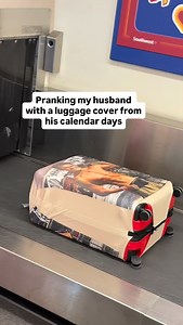 Do you think he liked it?! It’s my favorite thing to surprise him with a new luggage cover everytime we travel now. 🤣 #couples #husbandwife #marriagehumor #prank #funny Husband and wife, couples, couples videos, marriage humor, funny, prank, luggage cover prank, relationships, husband and wife videos, married life | Melissa Beeler