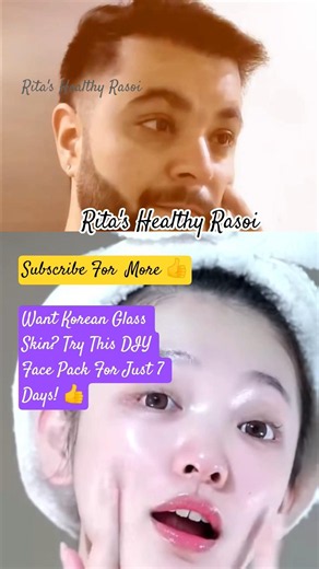 Korean Glass Skin Routine | 7-Day DIY Brightening & Whitening Face Mask! #shorts #RitasHealthyRasoi