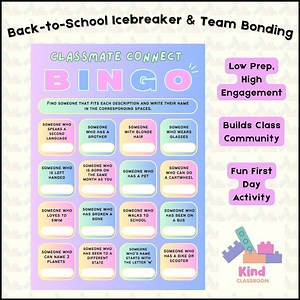 Back to School Icebreaker Bingo Game: Classroom Getting to Know You Activity - Etsy
