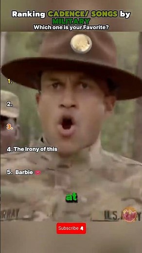 Ranking CADENCE & SONGS by Military #military #funny #usa #songs #shorts