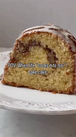 Because baking is my therapy… who is with me? And nothing beats baking a big bundt cake like this one to make your week better. This sock it to me cake starts with a sour cream pound cake batter and then layered in the middle is a cinnamon pecan streusel filling After it’s baked a vanilla glaze gets drizzled on top! It’s an easy cake recipe baked in a bundt pan that all your guests will love. Comment RECIPE to have it sent straight to your DMs! Or head to my blog: https://www.bostongirlbakes.com