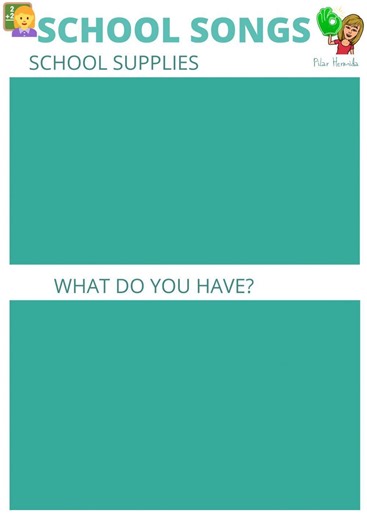 SCHOOL Vocab SONGS more worksheet