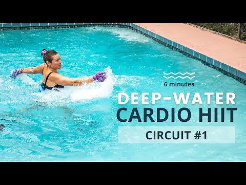 Water Aerobics Workout: Cardio HIIT Circuit #1 | Deep-Water Aerobic Series