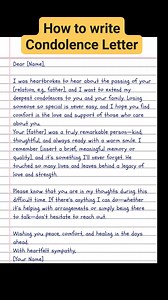 How to write Condolence Letter #trendingreels #condolences #CondolenceLetters | English Class