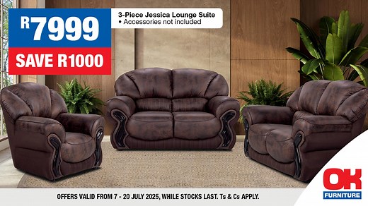 Don’t miss out on upgrading your home for less! We still have the lowest prices on home essentials until 20 July 2025 – from lavish lounge suites to smart TVs. Browse our latest catalogue for all our unbeatable offers https://brnw.ch/21wUeMX and shop at an OK Furniture near you https://brnw.ch/21wUeMY while stocks last. Ts and Cs apply. | OK Furniture