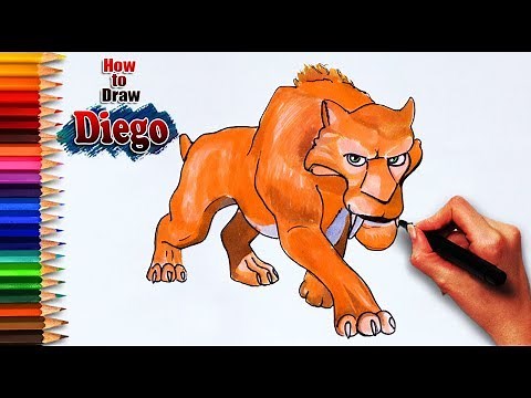 How to Draw Diego tiger | tiger Ice Age Drawing | Easy tiger drawing step by step | Learn to draw