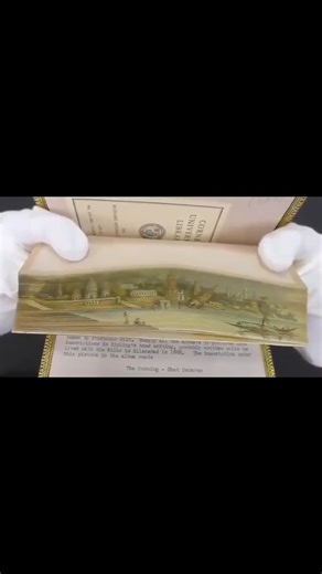 Nick Bagrationi on Instagram: "This is absolutely beautiful 🤯🥹🧡⛵️🌅🏛 It's the first time I've seen something like this and I'm in love with this idea ❤️‍🔥 Apparently this is called a hidden fore-edge painting. 📕 Hidden fore-edge painting is a 17th-century art form where detailed, often watercolor, scenes are painted on the fanned edge of book pages, remaining invisible until the pages are angled, appearing as simple gilt edges when closed. These rare, often 19th-century,, collectible items