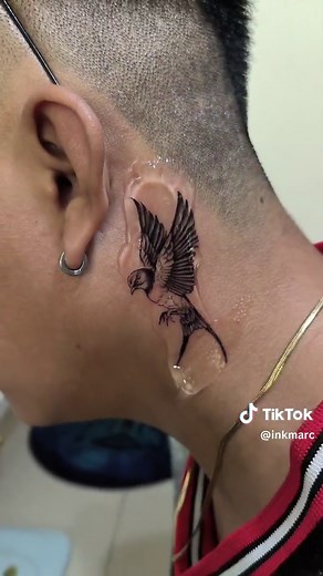 Bird Tattoo Designs on Neck for Men and Women