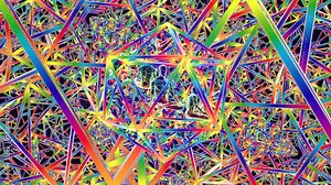 looped 3d animation glowing mirror merkaba reflects a meditating person