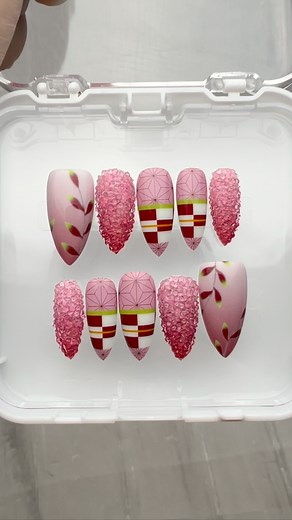 The slayers fight, the sorcerers curse, the mage wanders, the gods bless — four worlds stitched together in shine and sorrow. #demonslayernails #jjknails #frieren #fyp | froninail