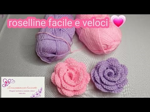 🌷🌷Come fare delle roselline all'uncinetto facili e veloci, tutorial passo passo❤ #uncinetto #rosa