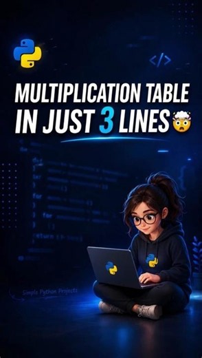 Multiplication table Generator just in 3 lines 🐍