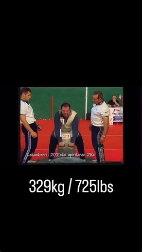 Powerlifting Motivation™️ on Instagram: "￼Feature of the Week - Mieltxo Saralegi is a Basque Stone Lifter who specialized in Harri-Jasotzea (traditional Basque Stone Lifting). ​ He achieved the World Record in 2001 for the heaviest stone ever lifted to the shoulder, raising a 329 kg (725 lb) stone — a landmark achievement in the history of the sport. The record still stands. #stonelifting #fypシ゚viralシfypシ゚ #strongman #powerlifting #fitness"