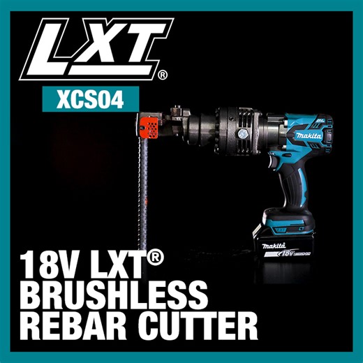 Makita has delivered a cordless and spark-free cutting solution for rebar and steel rod with the 18V LXT® Rebar Cutter (XCS04T1). The XCS04T1 has a cutting capacity of up to #5 (5/8”) rebar, with a cutting head that rotates a full 360 degrees. Get 233 cuts of #5 rebar with one 18V LXT® 5.0Ah Battery. It is an ideal solution for work away from a power source or in remote locations. #makitatools #makitausa #makitaxgt | Makita Tools USA