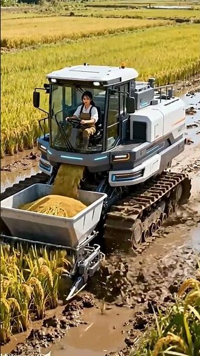 Rice Harvesting process using an advanced harvester