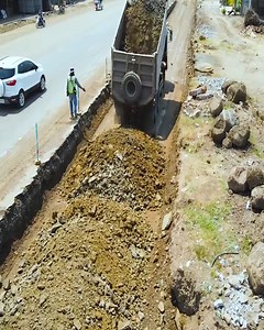 Great Work Expand Additional Road Build Processing Operator Dump Truck and Bulldozer Push Stone #trucks #backfill #komatsu #caterpillar #machine #construction #heavyequipment #engineering | Branzo Construction