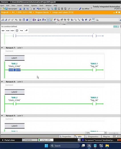 Chapter 11 List JUMP and LABEL Instructions in TIA Portal | PLC Programming | Siemens PLC