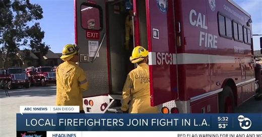 Local firefighters fighting Los Angeles wildfires