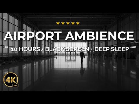 10 Hours of Airport Ambience ✈️ | Black Screen Terminal Sounds for Deep Sleep, Relaxation & Focus