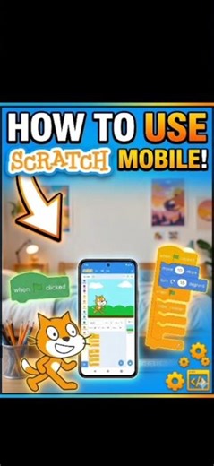 Scratch in mobile 🔥( easy tutorial) #scratch #coding