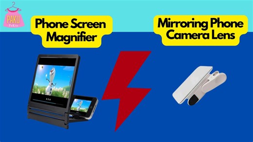 59K views · 681 reactions | (A)Phone Screen Magnifier vs (B)Mirroring Phone Camera Lens Which one do you like? *this is a funny family product review video  | Pakupakiss | Facebook