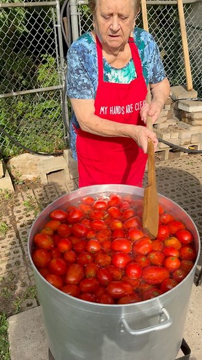 Nonna Pia’s 2024 Sauce Day Tradition! 🍅🥫👵 #part 1 #madewithlove #tomatosauce #oldschoolitalian #italiantradition | Nonna Pia